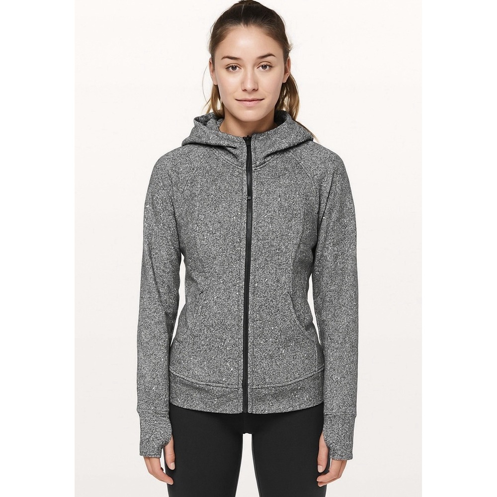 Lululemon Scuba Hoodie Light Cotton Fleece Sz 6 Luminesce Splatter White Black